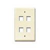 4 Hole Keystone Faceplate, Beige