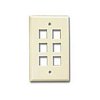 6 Hole Keystone Faceplate, Beige