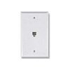 RJ11 1 Jack Wall Plate, White