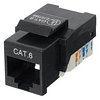 CAT6 Network (RJ45) Keystone Jack, Tool-Free, Black
