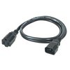 6ft. Power Supply Extension Cord, C14 to 3-Prong Grounded 110V, Black