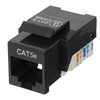 Cat 5e Keystone Jack, Network RJ45, Tool-Free, Black