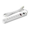 7 Outlet Plastic Power Strip 6ft, White