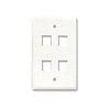 4 Hole Keystone Faceplate, White