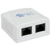 External RJ45 Cat5e Wall Jack Double