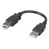 7.5in. USB Shortys&trade; USB 2.0 Type A Male to B Male USB Cable