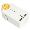 PowersAll Mini 3 Outlet Surge Protector w/Dual USB Charger
