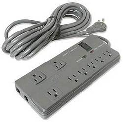 Ziotek 8 Outlet Pro Surge with Rotating Plug, 25ft, Gray ZT1120178