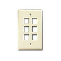 Ziotek 6 Hole Keystone Faceplate, Beige ZT1800270