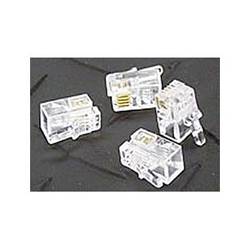 Ziotek RJ11 6P4C Modular Plug Connectors, Clear, 100 Pack ZT1800460