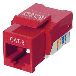 Ziotek CAT6 Network (RJ45) Keystone Jack, Tool-Free, Red ZT1800325