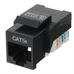 Ziotek Cat 5e Keystone Jack, Network RJ45, Tool-Free, Black ZT1800310