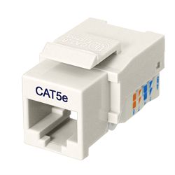 Ziotek Cat 5e Keystone Jack, Network RJ45, Tool Free, White ZT1800320