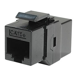 Ziotek RJ45 CAT5 / 5e In-Line Coupler Keystone Jack, Black ZT1800517