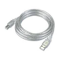 Ziotek 6ft. USB 2.0 Type A Male to Type B Male USB Cable, Clear ZT1311110