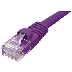 Ziotek 50ftft CAT5e Network Patch Cable w/Boot, Purple ZT1195343