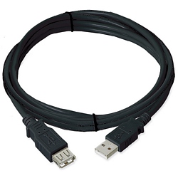 Ziotek 6ft. USB 2.0 Cable, Type A Male to Female Extension, Black ZT1311034