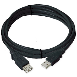 Ziotek 10ft. USB 2.0 Cable, Type A Male to Female Extension, Black ZT1311035