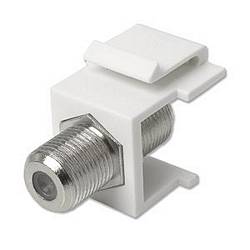 Ziotek Snap-In Coax Type F Coupler Keystone Jack, White ZT1800556