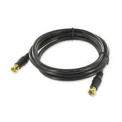Ziotek 3ft. RG6 Coaxial Cable with Gold F Connector Black ZT1283202