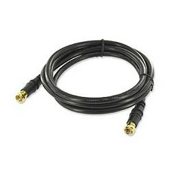 Ziotek 6ft. RG6  Coaxial Cable with Gold F Connector Black ZT1283204